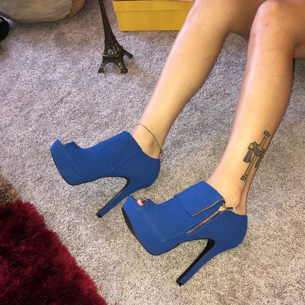 Qupid Blue Platform shoes